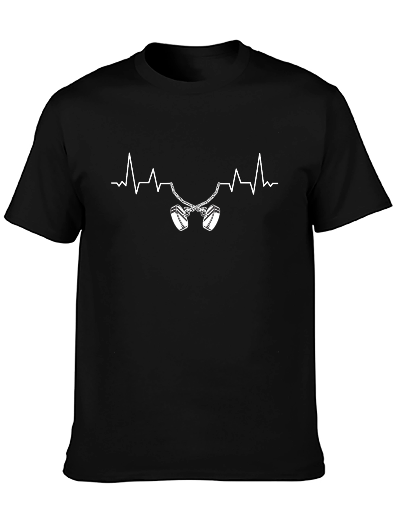 Heartbeat Handcuffs Black T-Shirt