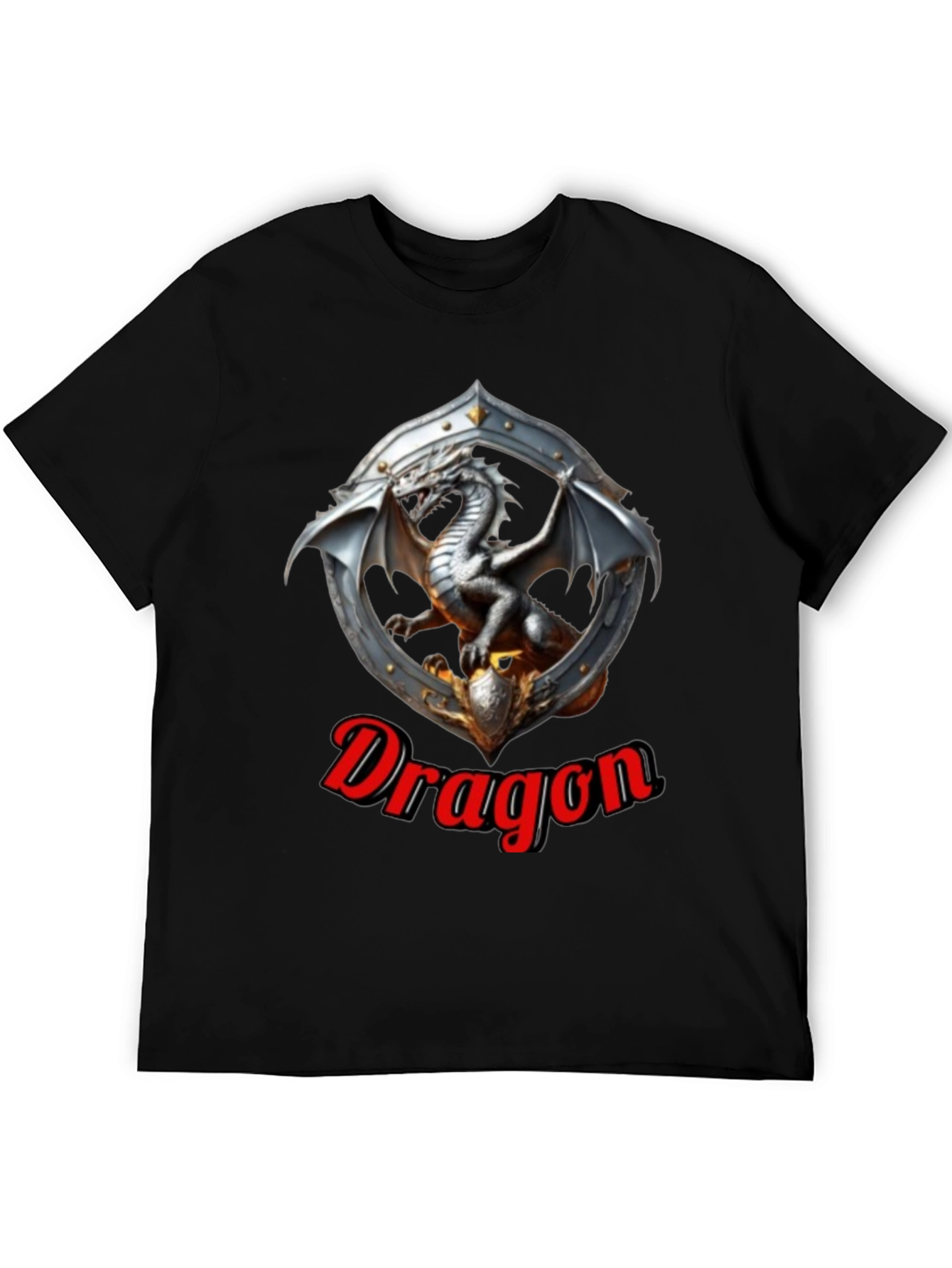 Dragon Shield Graphic Tee - Fantasy Style