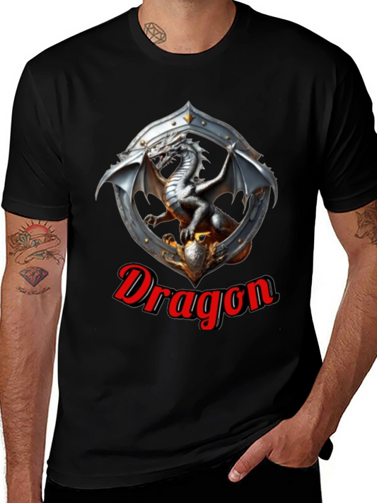 Dragon Shield Graphic Tee - Fantasy Style