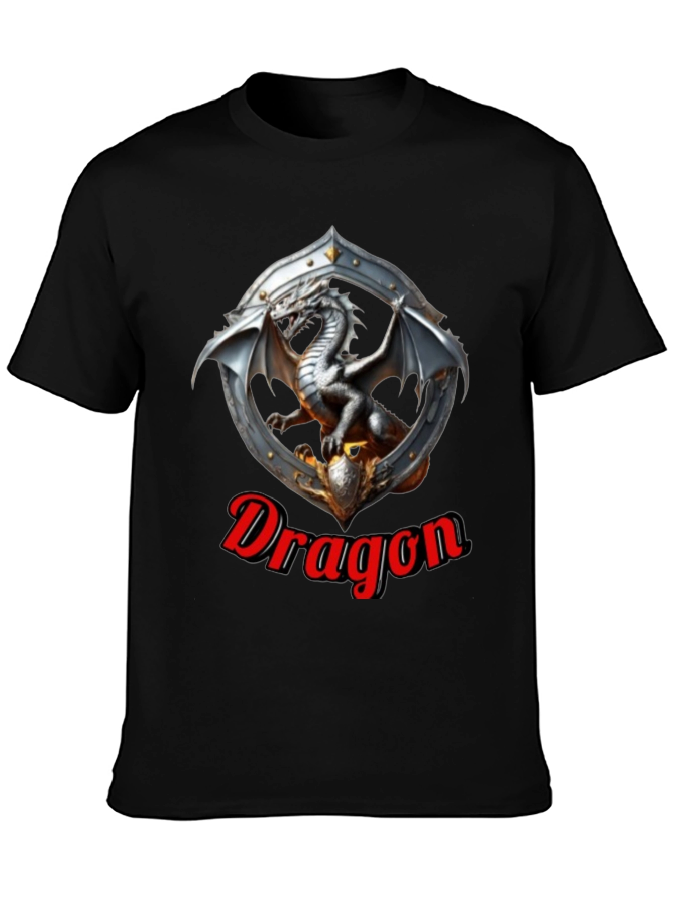 Dragon Shield Graphic Tee - Fantasy Style