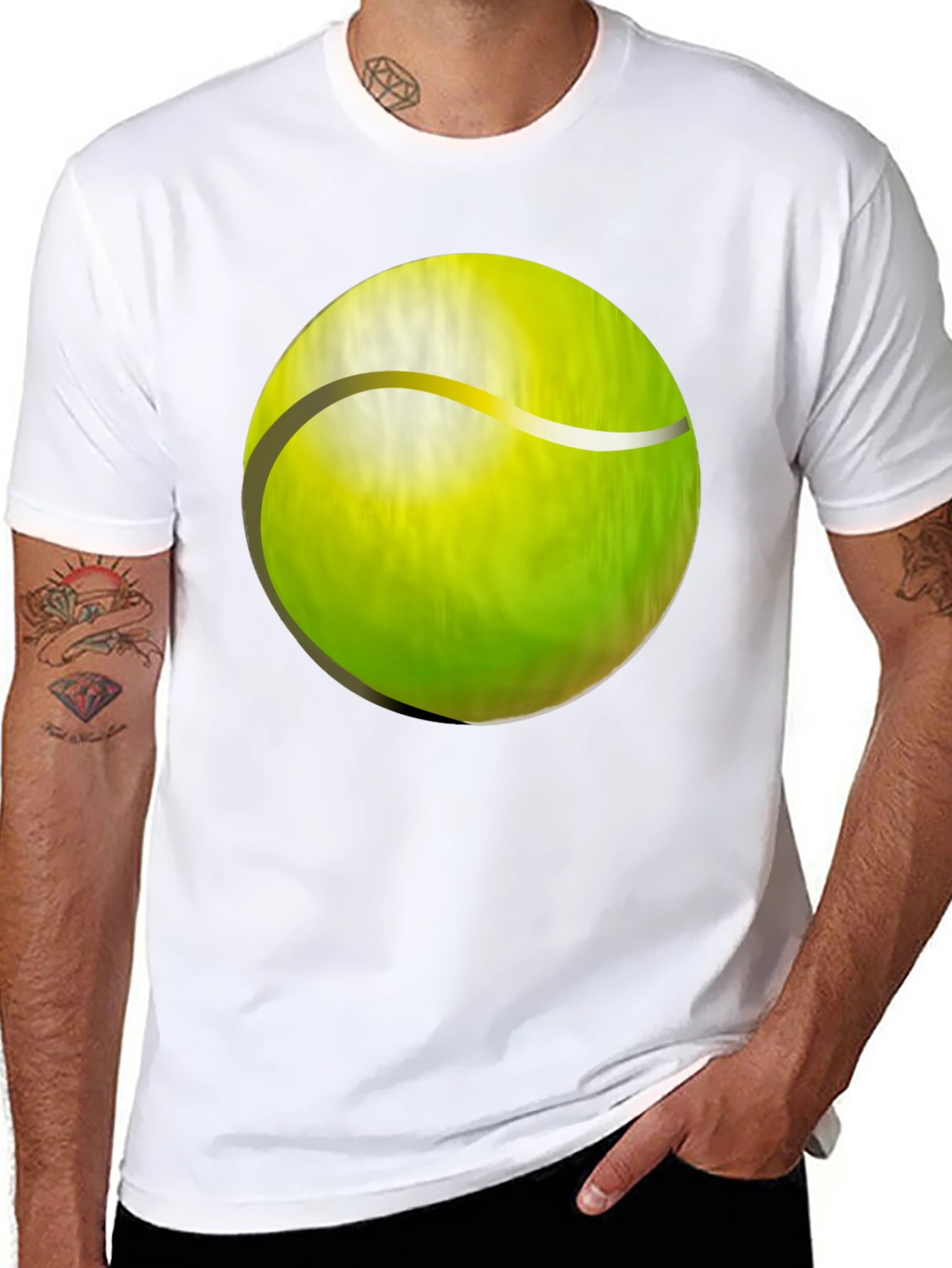 Tennis Ball Graphic T-Shirt - Casual Wear