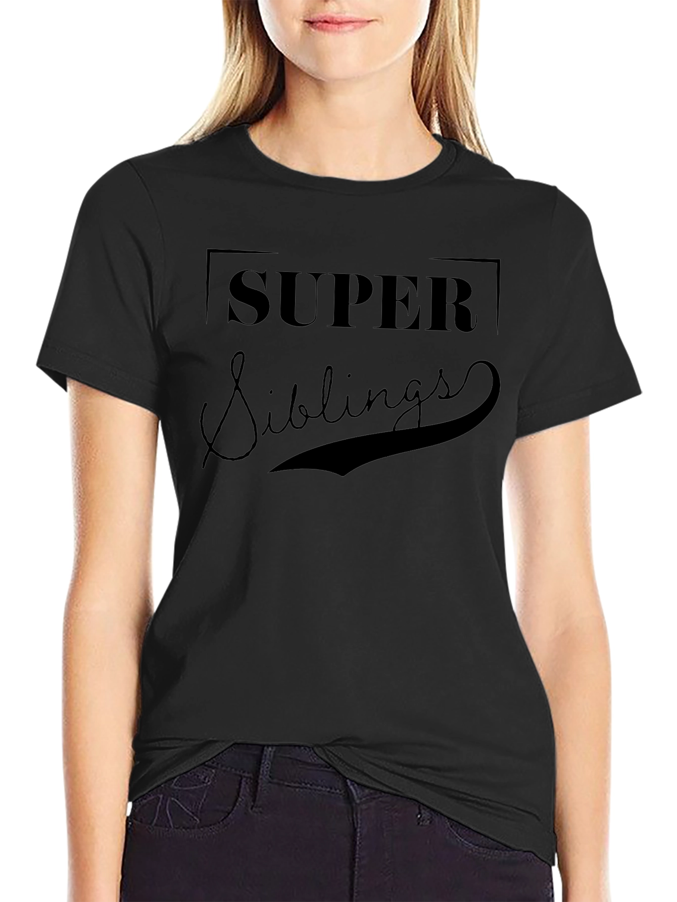 Super Siblings Black T-Shirt