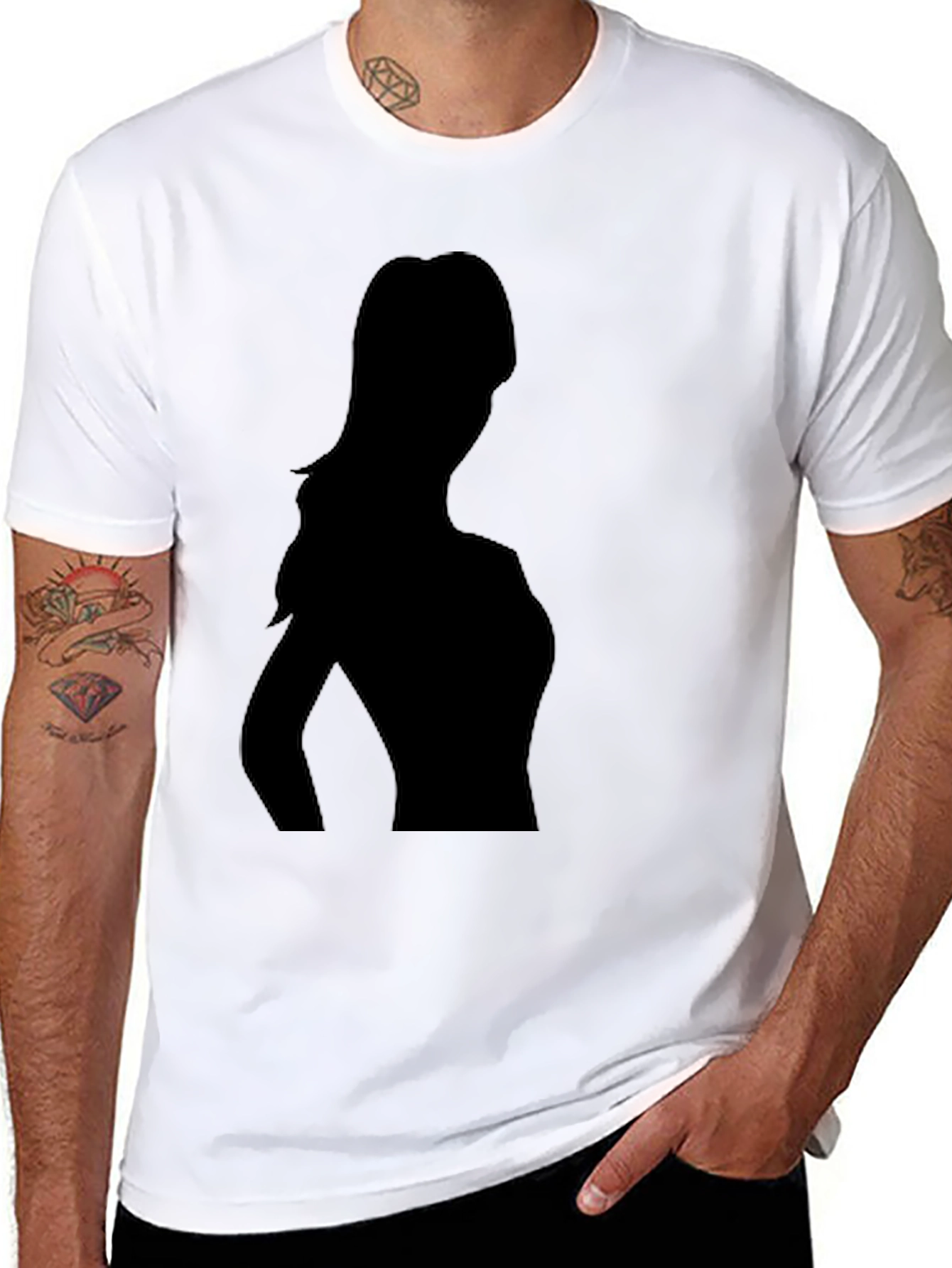 Silhouette Graphic Tee - Stylish Black T-Shirt