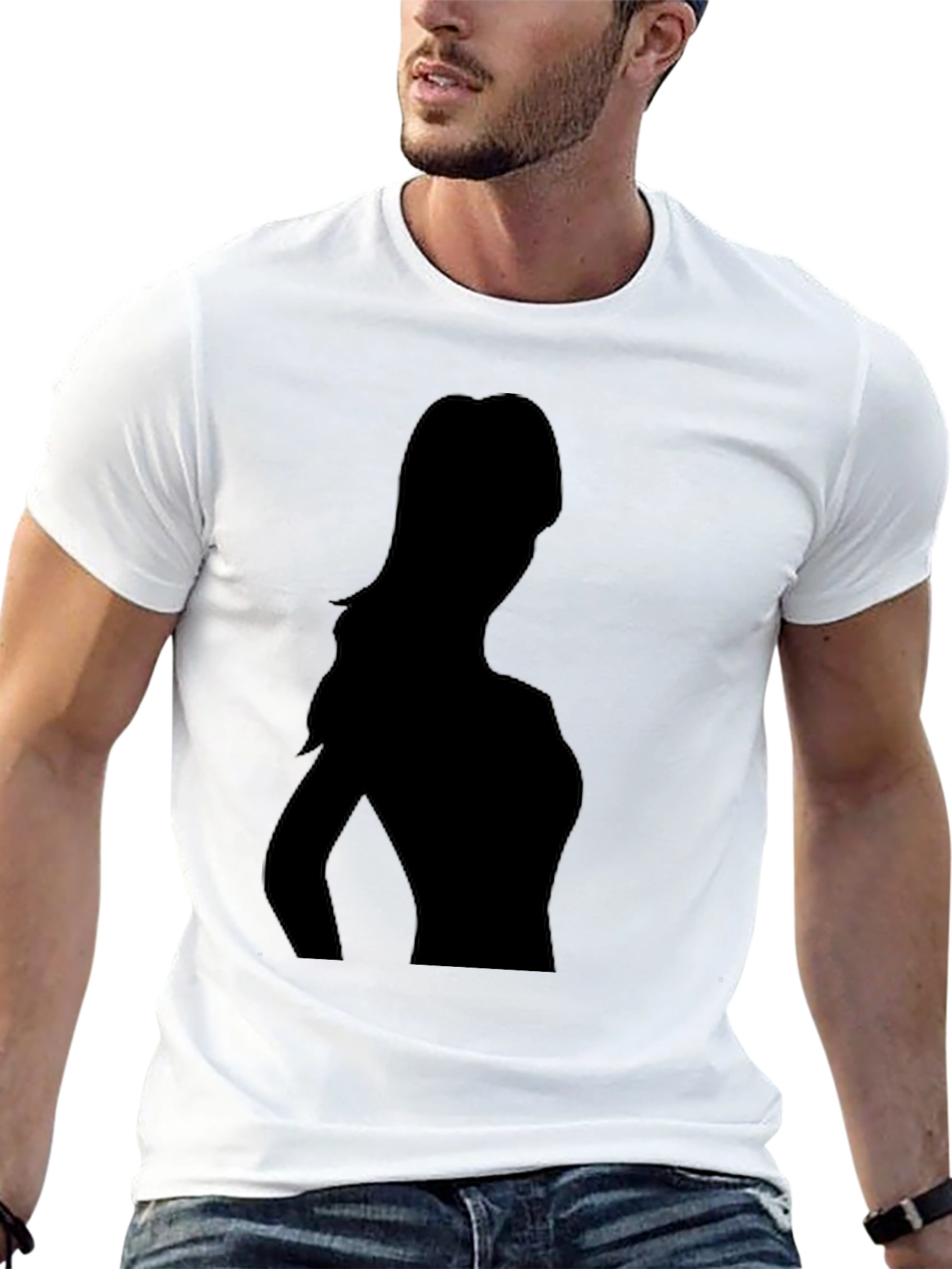 Silhouette Graphic Tee - Stylish Black T-Shirt