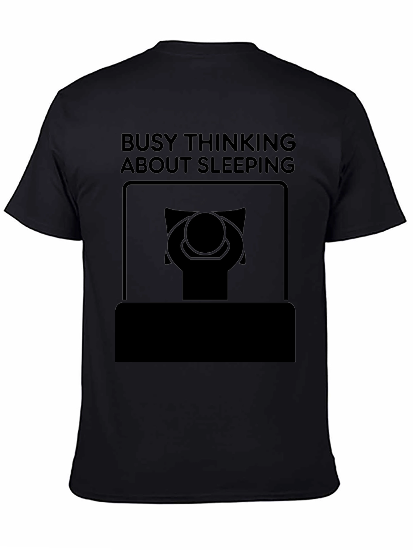Busy Thinking About Sleeping Black Graphic Tee