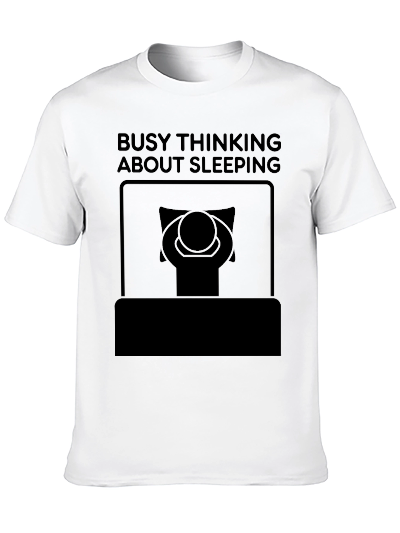 Busy Thinking About Sleeping Black Graphic Tee