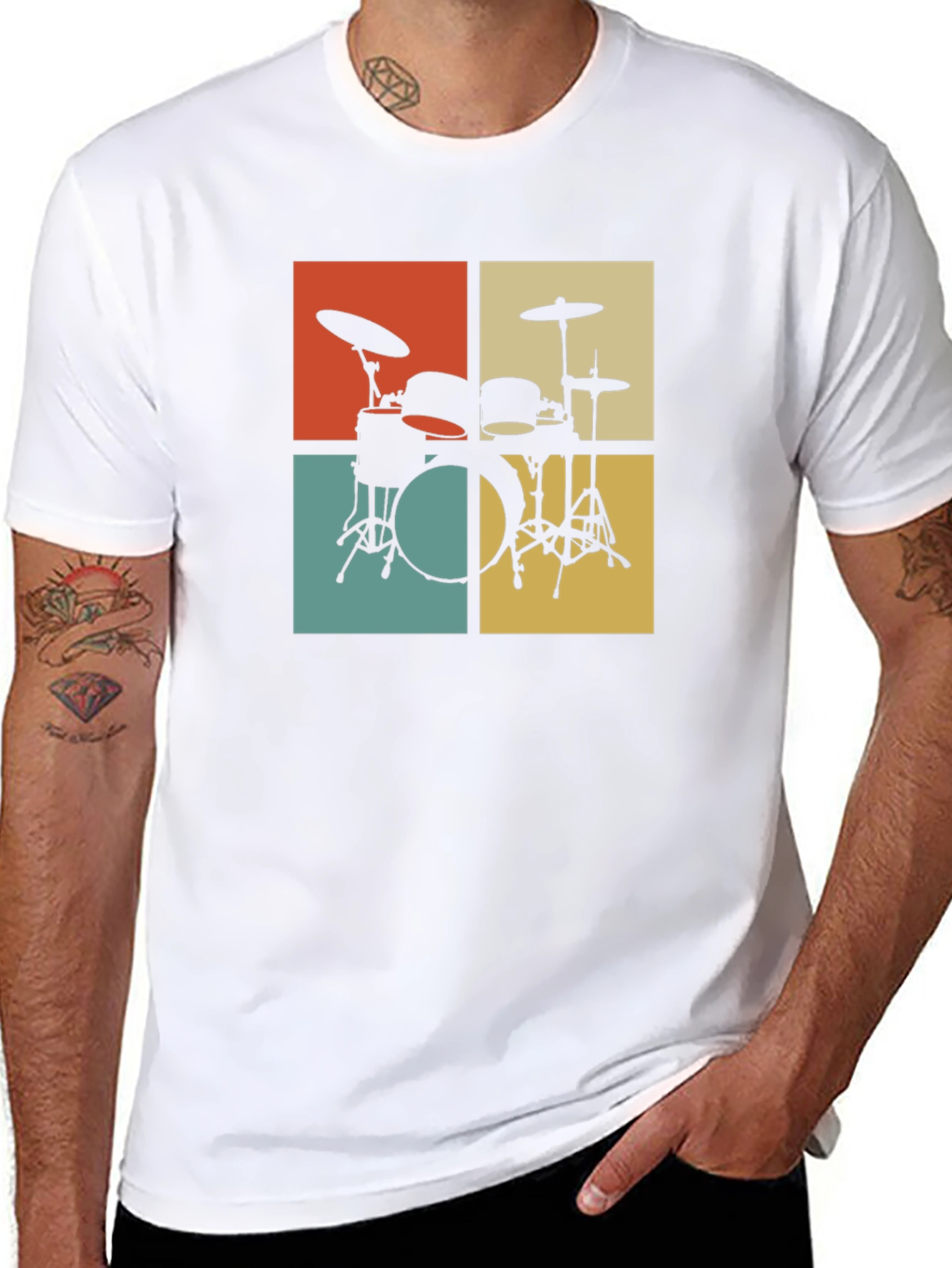 Retro Drum Set Graphic Tee
