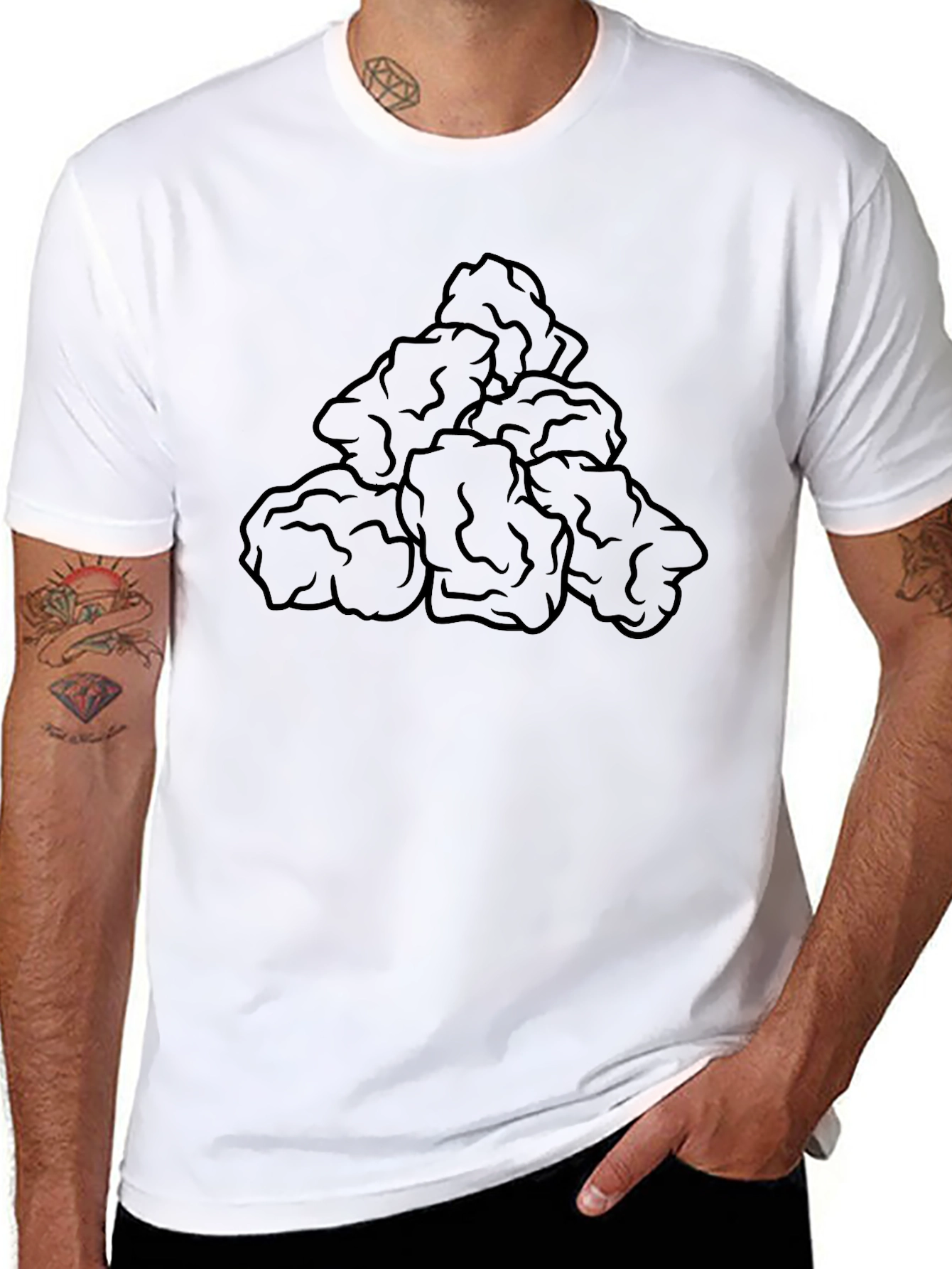 Chicken Nuggets T-Shirt - Black Cotton Tee