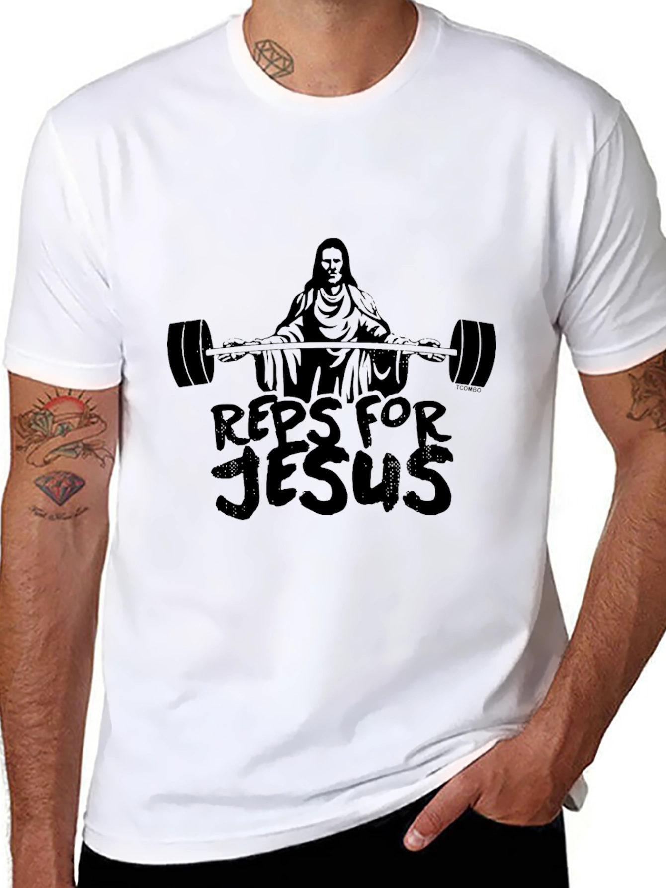 Reps For Jesus Black Graphic Tee Shirt