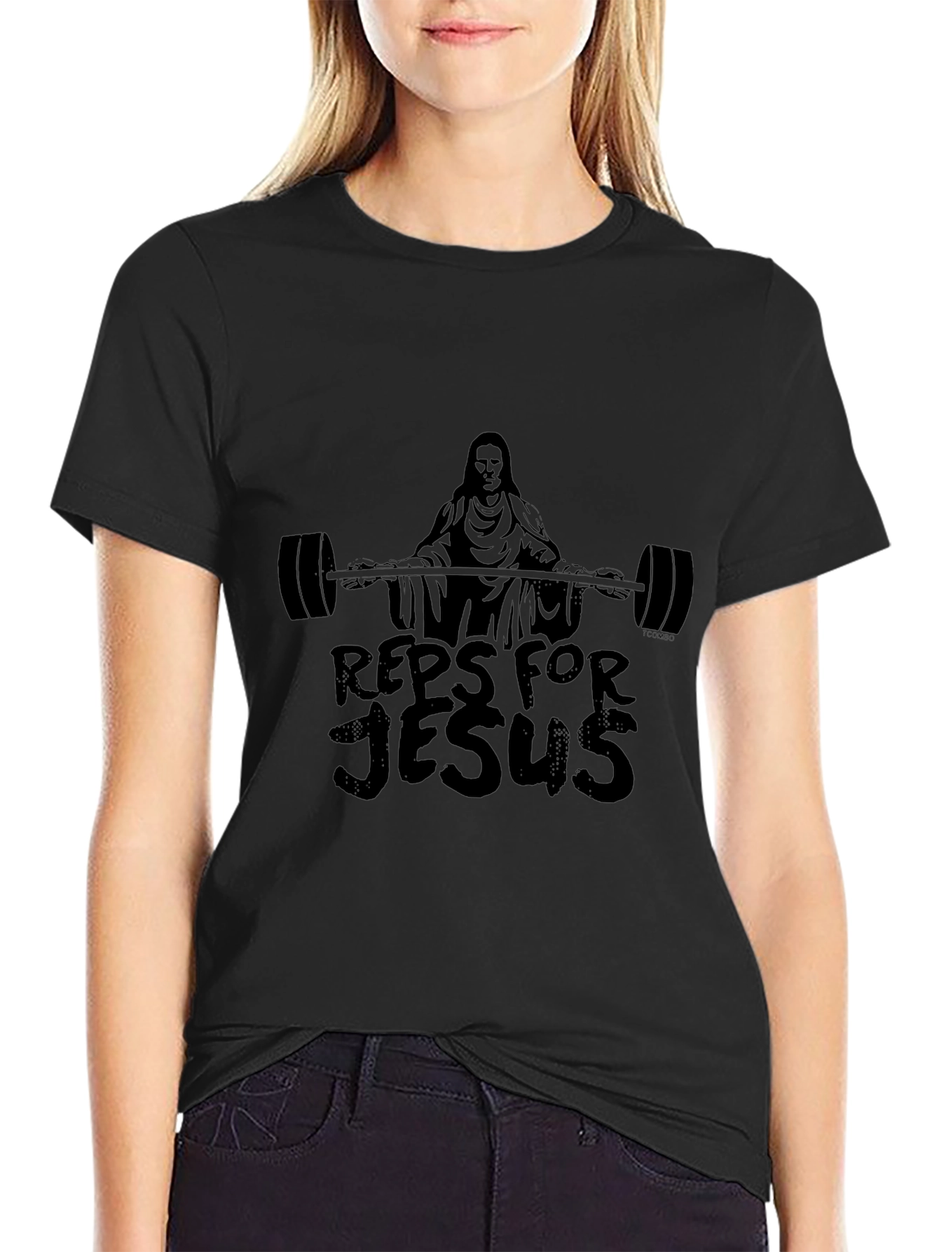 Reps For Jesus Black Graphic Tee Shirt