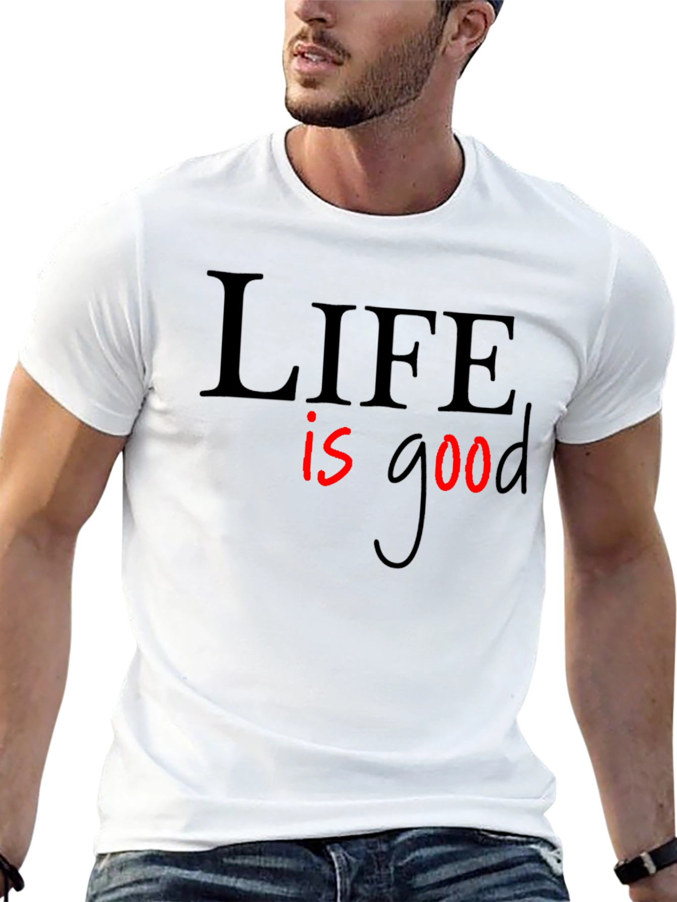 Life is Good Graphic Tee - Black Casual T-Shirt