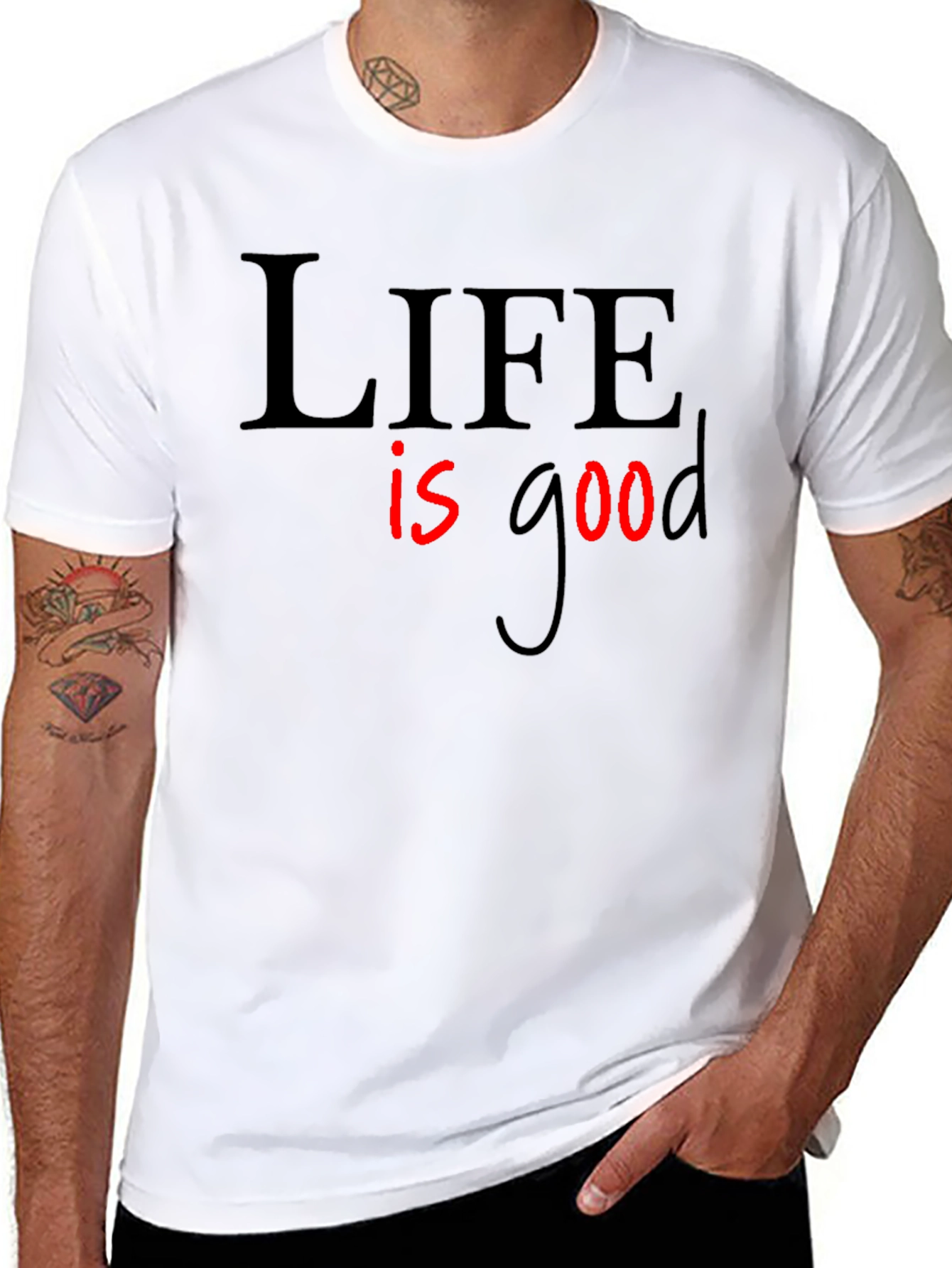 Life is Good Graphic Tee - Black Casual T-Shirt