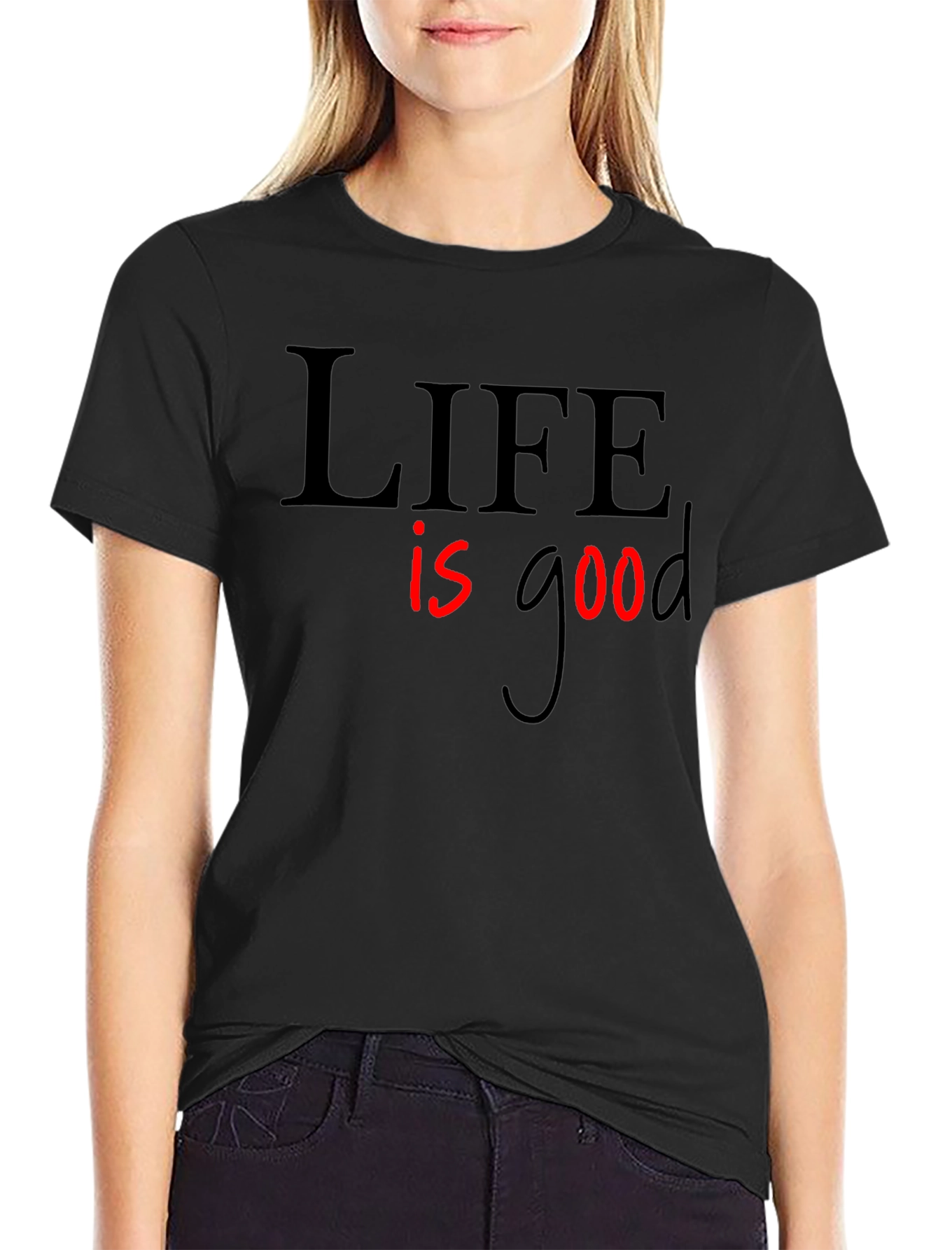 Life is Good Graphic Tee - Black Casual T-Shirt