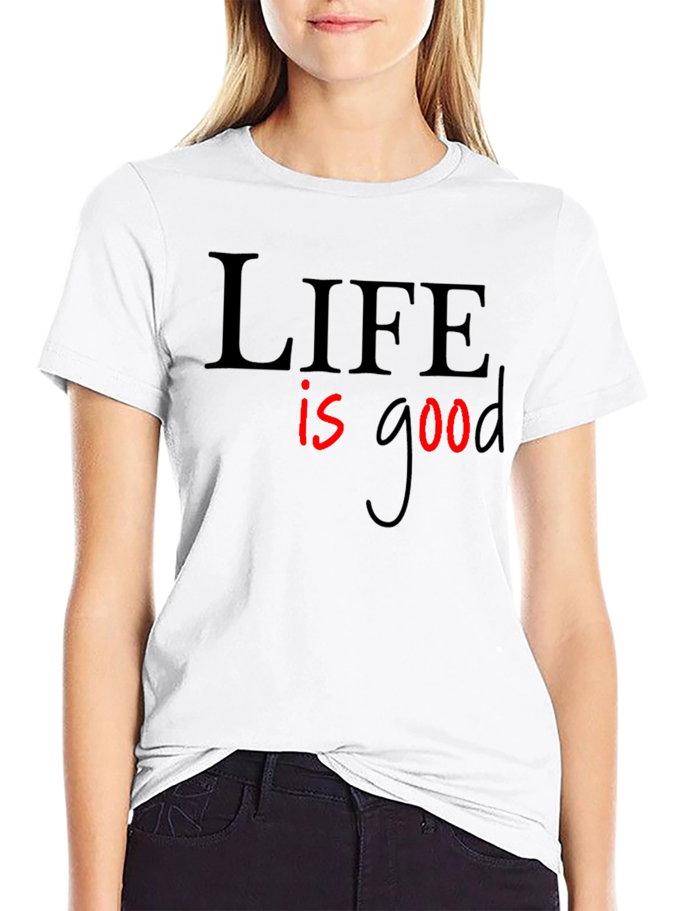 Life is Good Graphic Tee - Black Casual T-Shirt