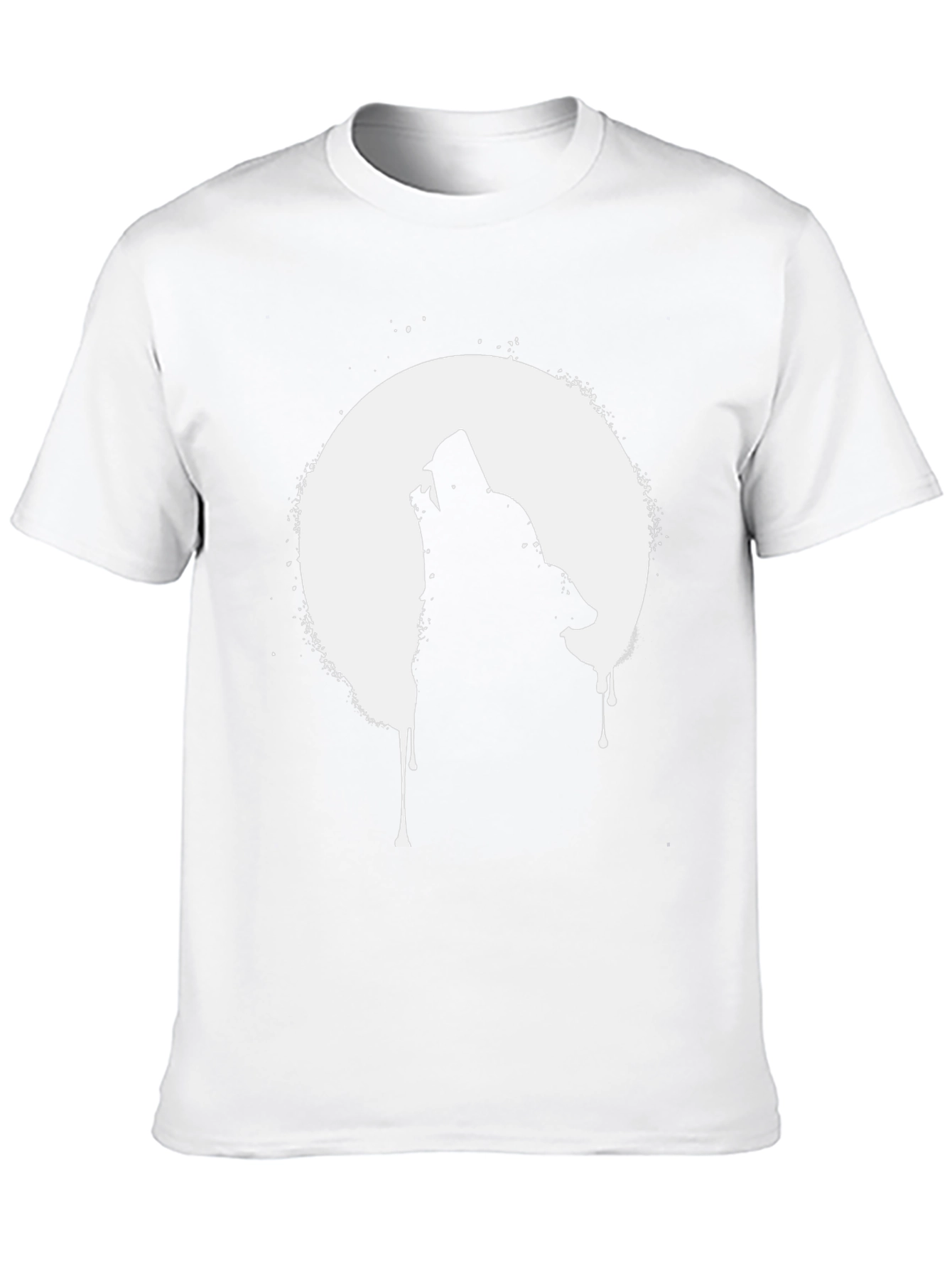 Wolf Howling at Moon Graphic T-Shirt - Black