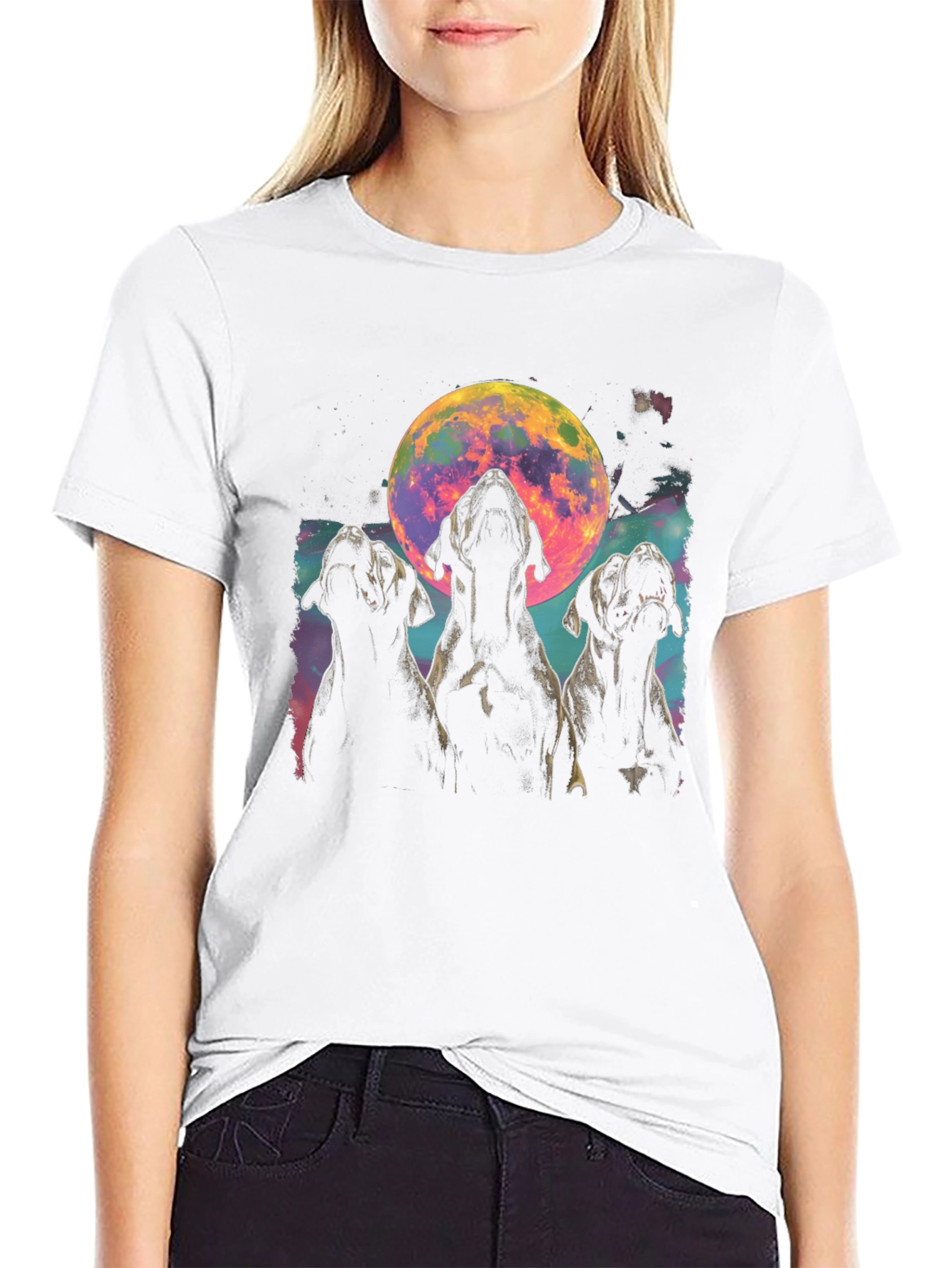 Dogs Howling at the Moon T-Shirt