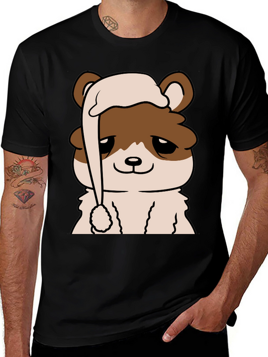 Cute Bear in Nightcap Graphic T-Shirt