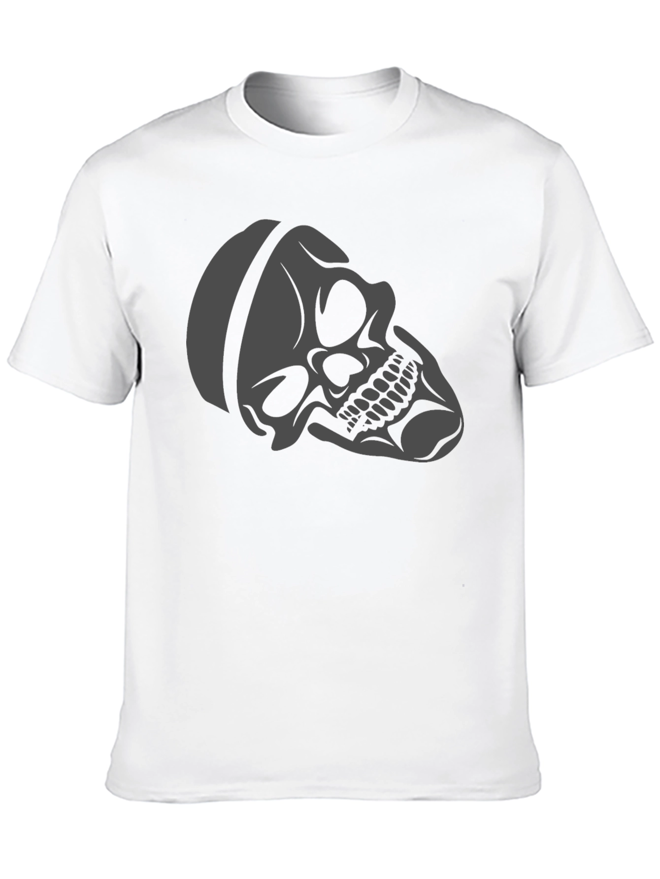 Skull Graphic Tee - Black Cotton Casual T-Shirt