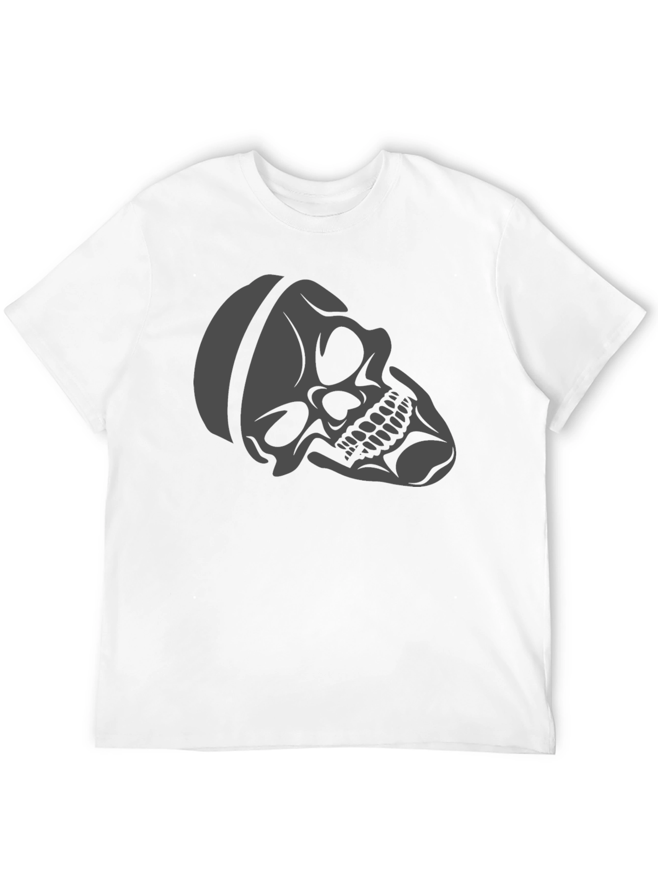 Skull Graphic Tee - Black Cotton Casual T-Shirt