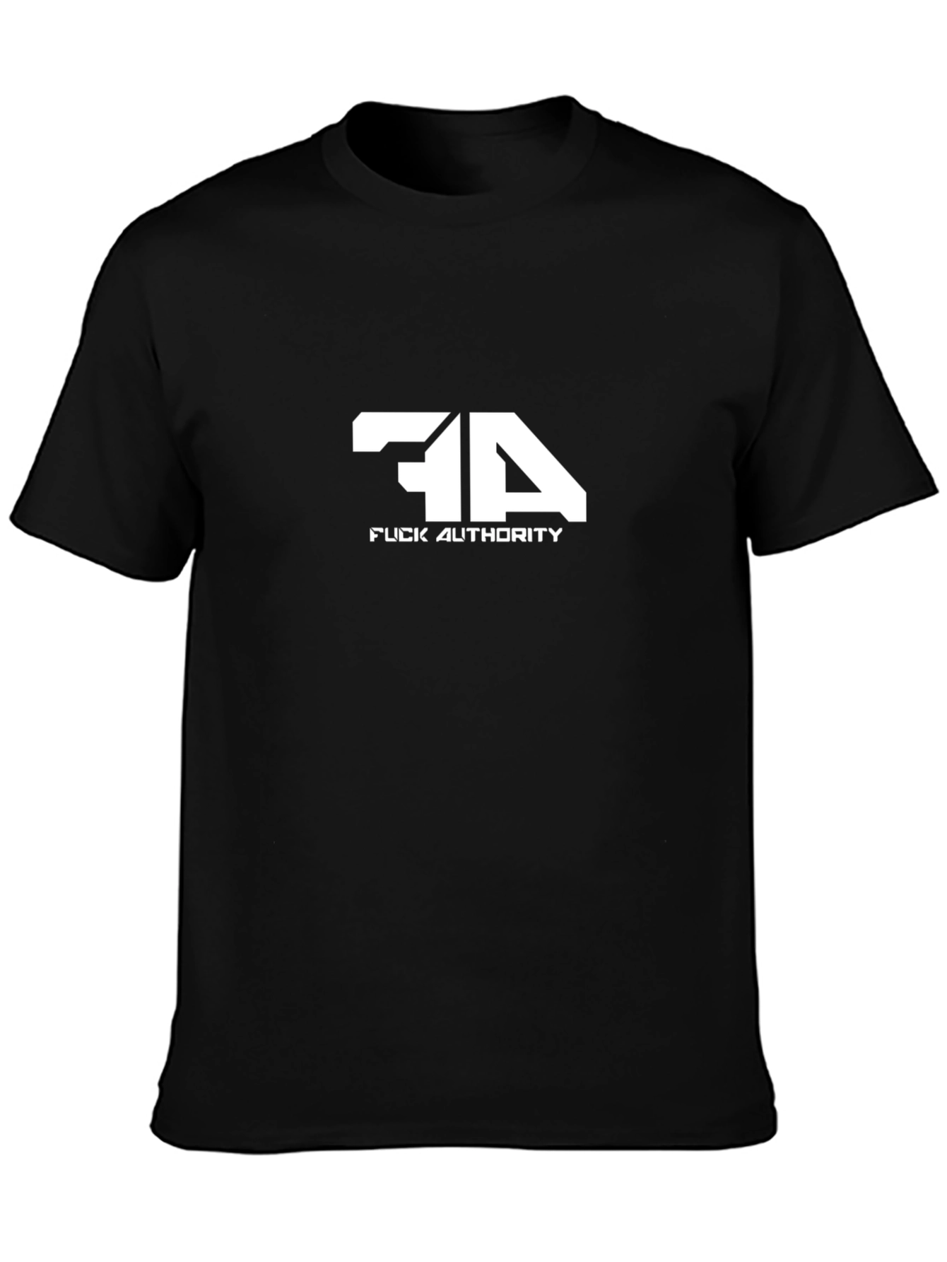 Rebellious Fuck Authority Graphic Tee - Black