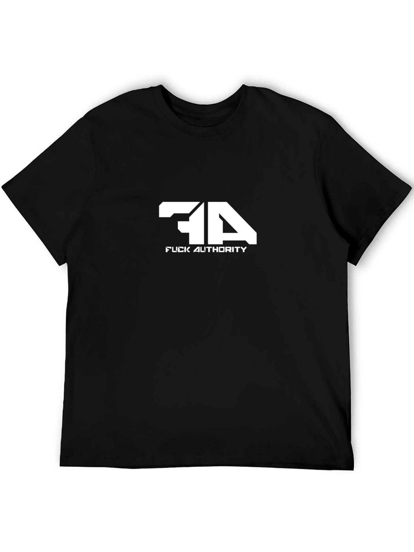 Rebellious Fuck Authority Graphic Tee - Black