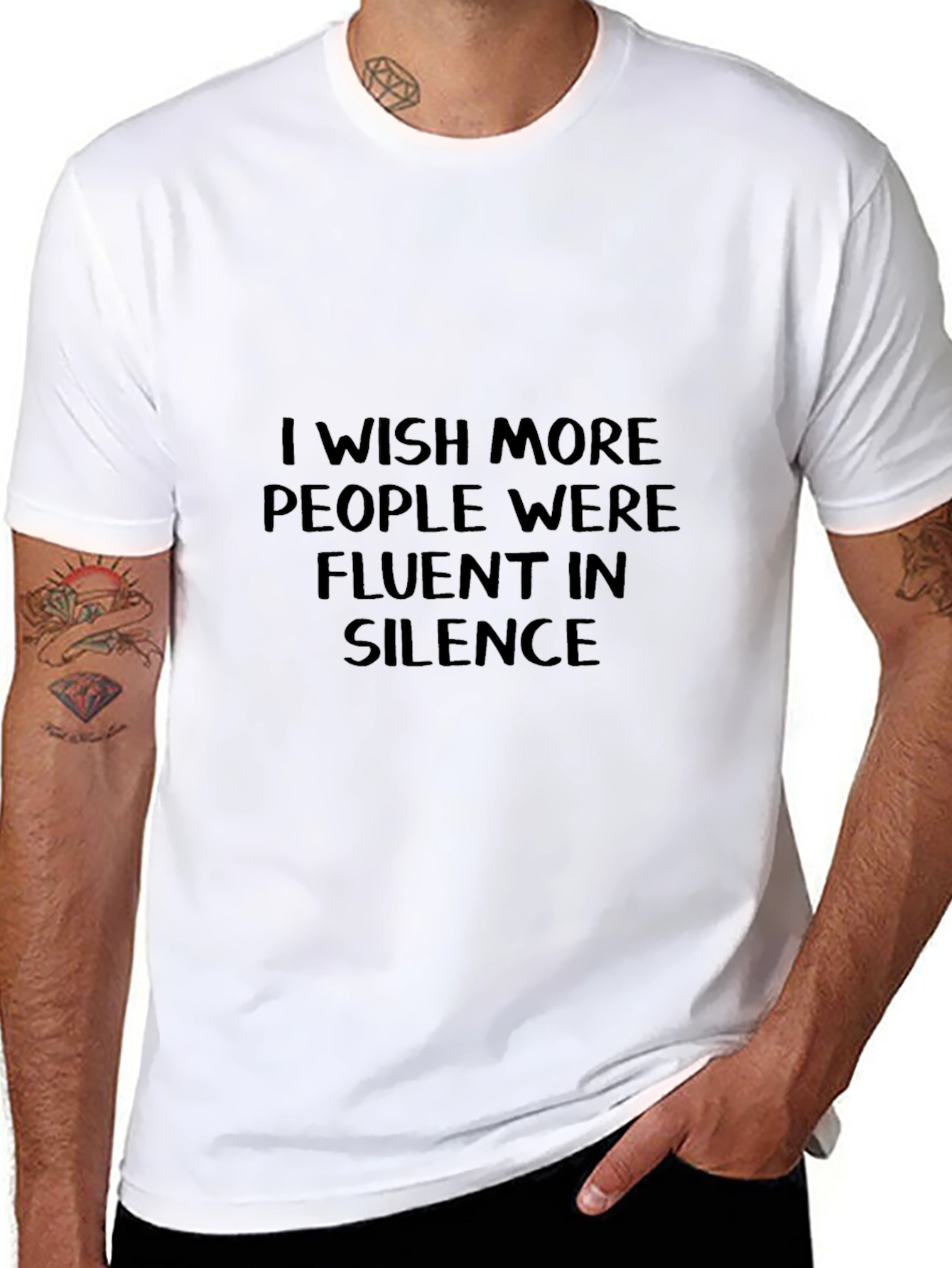 Fluent in Silence T-Shirt - Black Graphic Tee