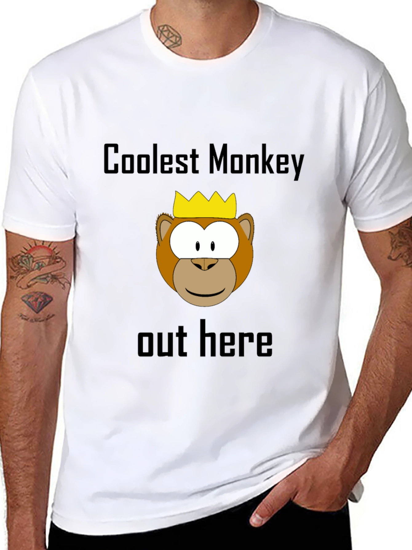 Coolest Monkey Graphic Tee - Black