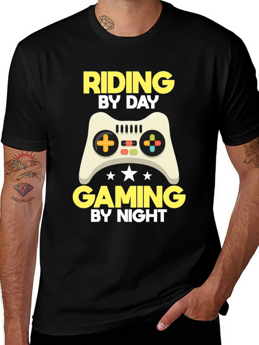 Riding By Day Gaming By Night T-Shirt