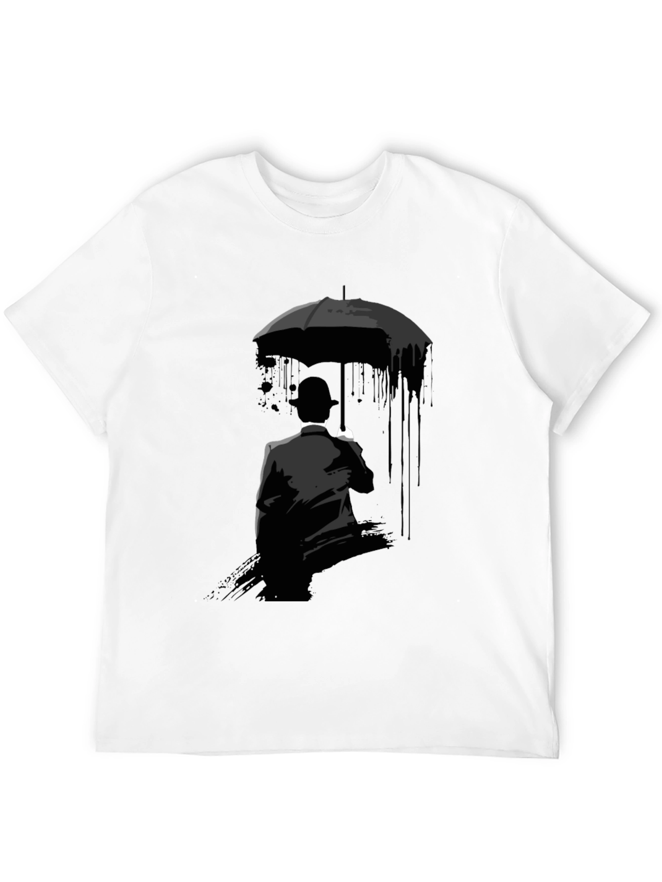 Umbrella Man Graphic Tee - Stylish Black T-Shirt