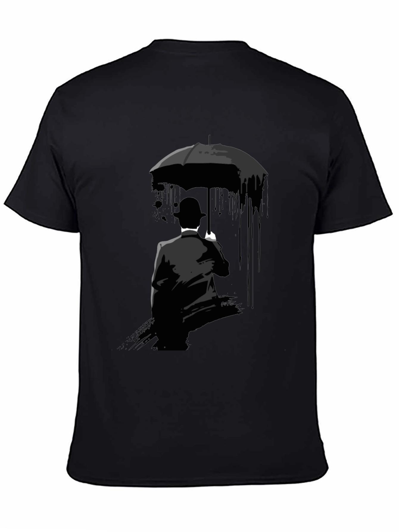 Umbrella Man Graphic Tee - Stylish Black T-Shirt