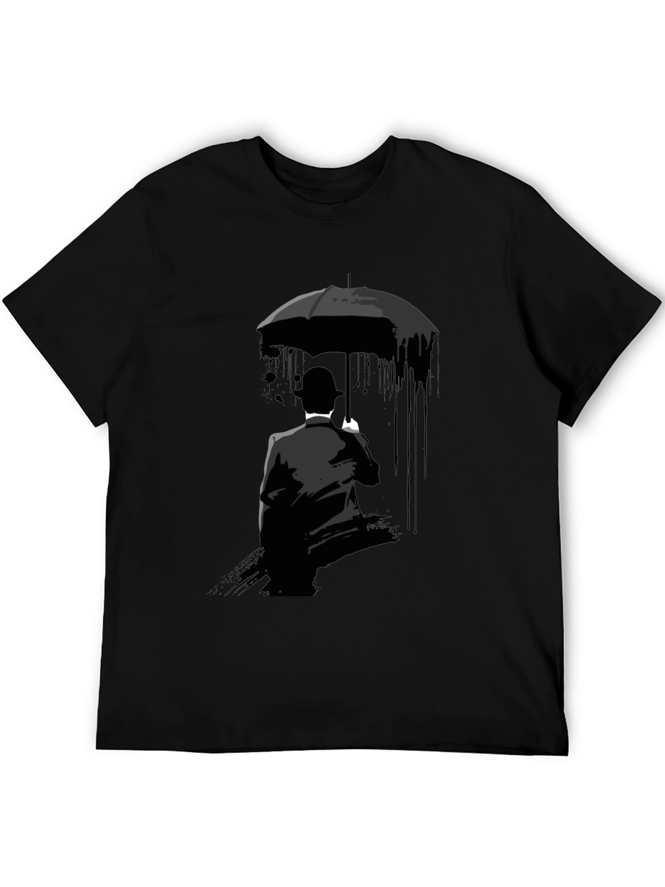 Umbrella Man Graphic Tee - Stylish Black T-Shirt