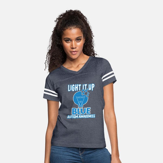 Light It Up Blue Autism awareness wear blue ribbon