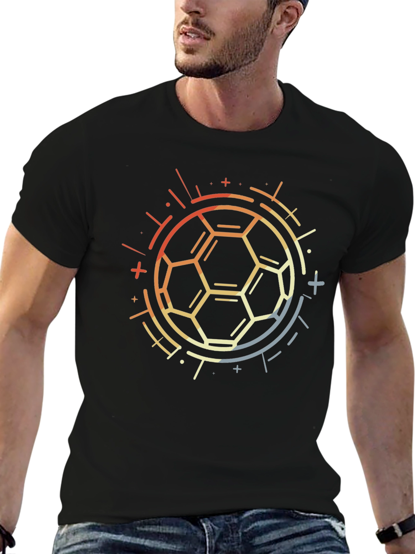 Geometric Soccer Ball Graphic Tee