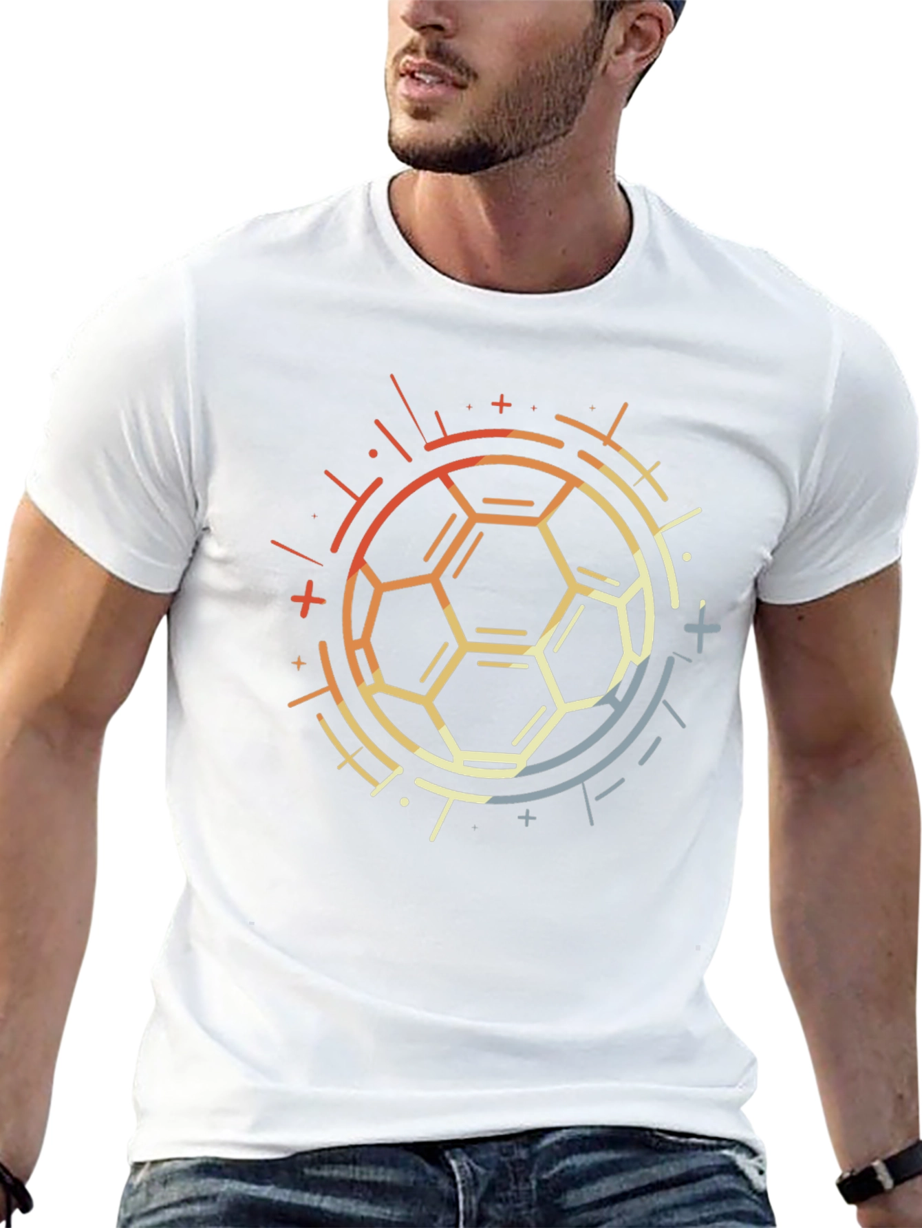 Geometric Soccer Ball Graphic Tee