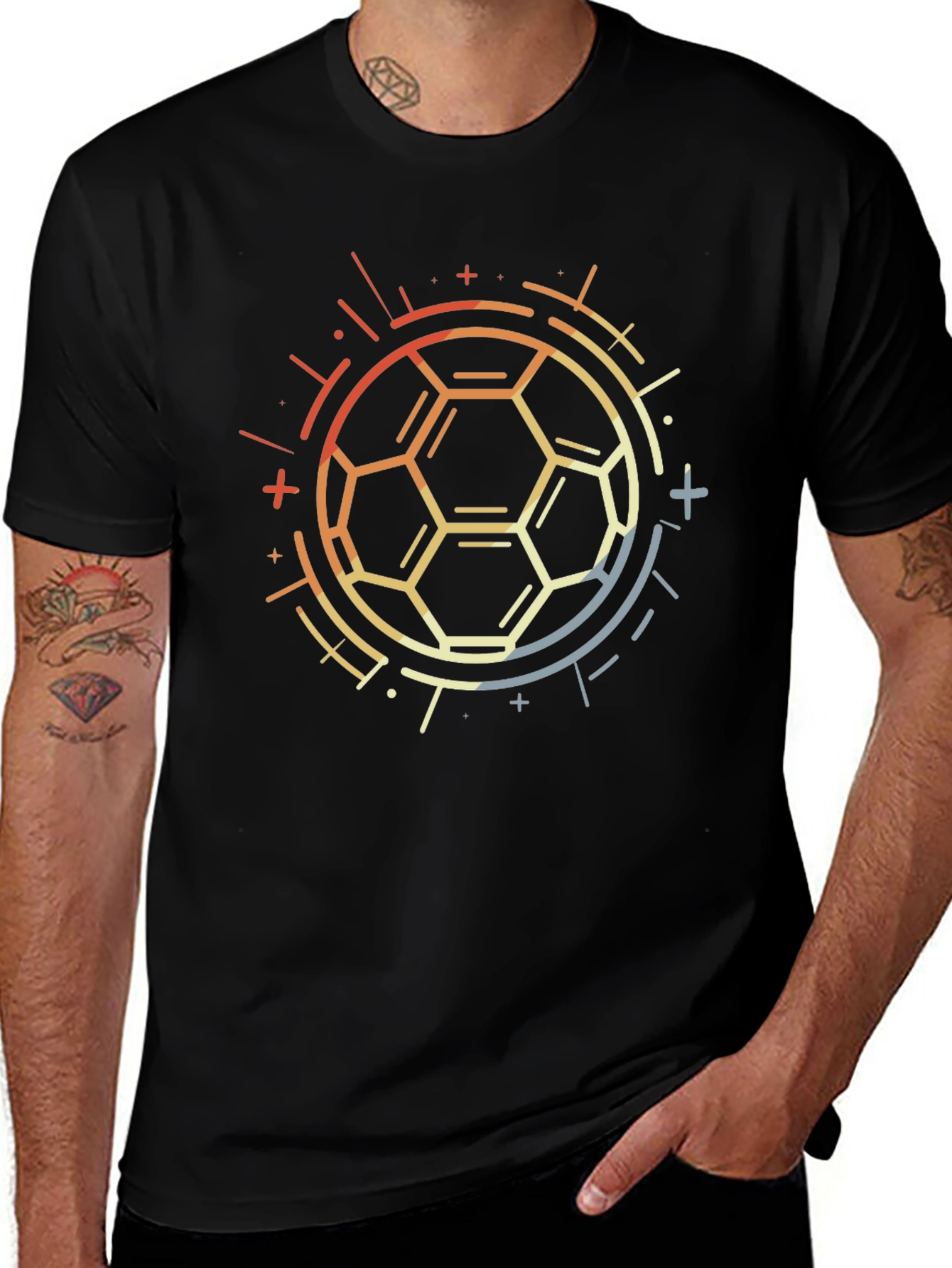 Geometric Soccer Ball Graphic Tee