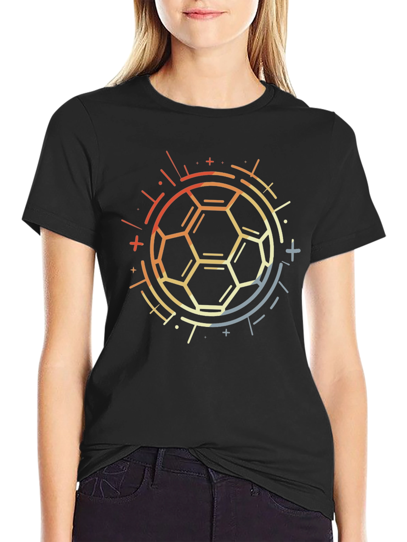 Geometric Soccer Ball Graphic Tee
