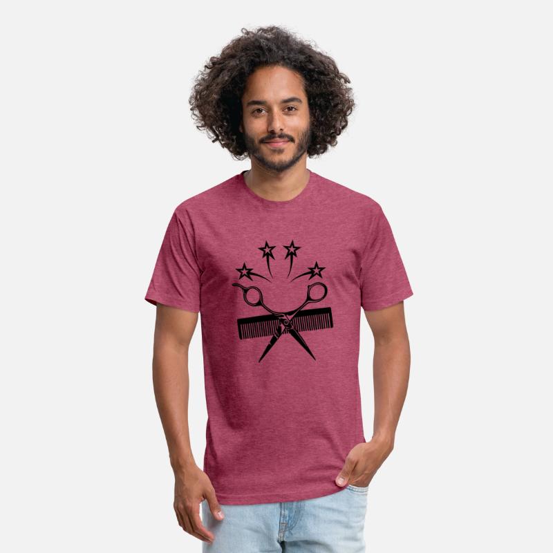 Logo hairdresser, scissors with comb and four star