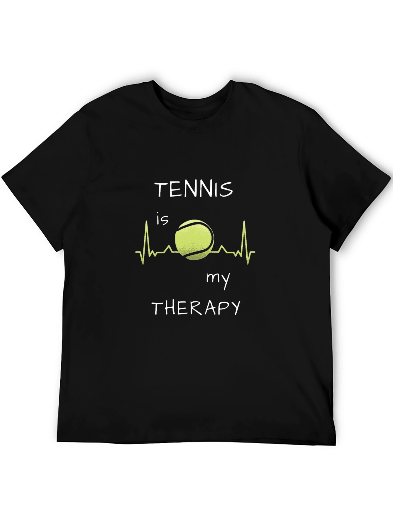 Tennis Therapy Graphic T-Shirt - Black Cotton Tee