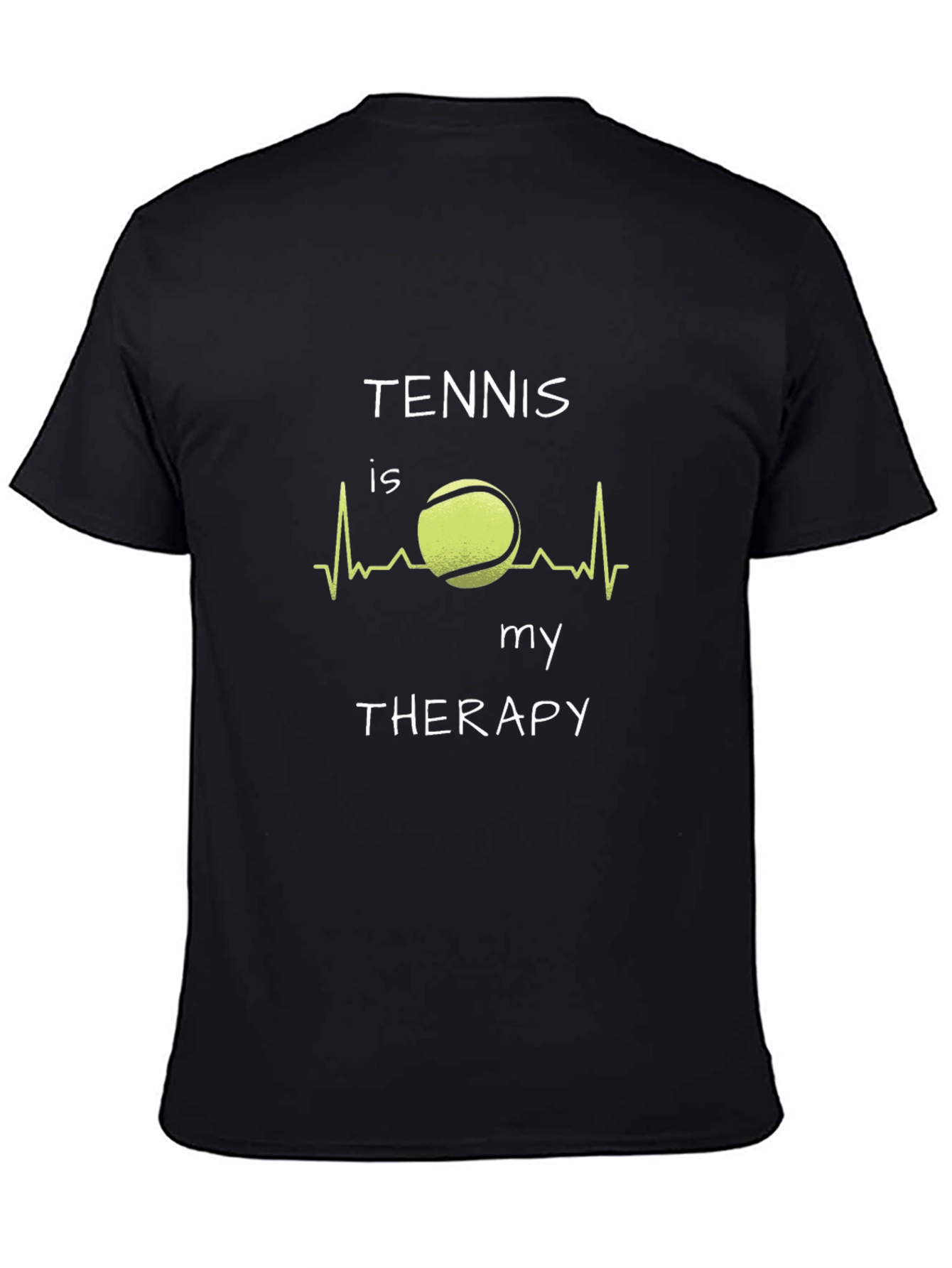 Tennis Therapy Graphic T-Shirt - Black Cotton Tee