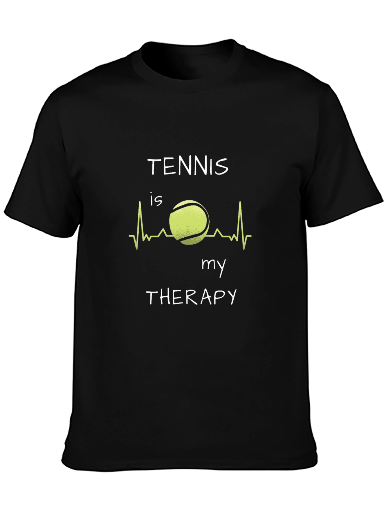 Tennis Therapy Graphic T-Shirt - Black Cotton Tee