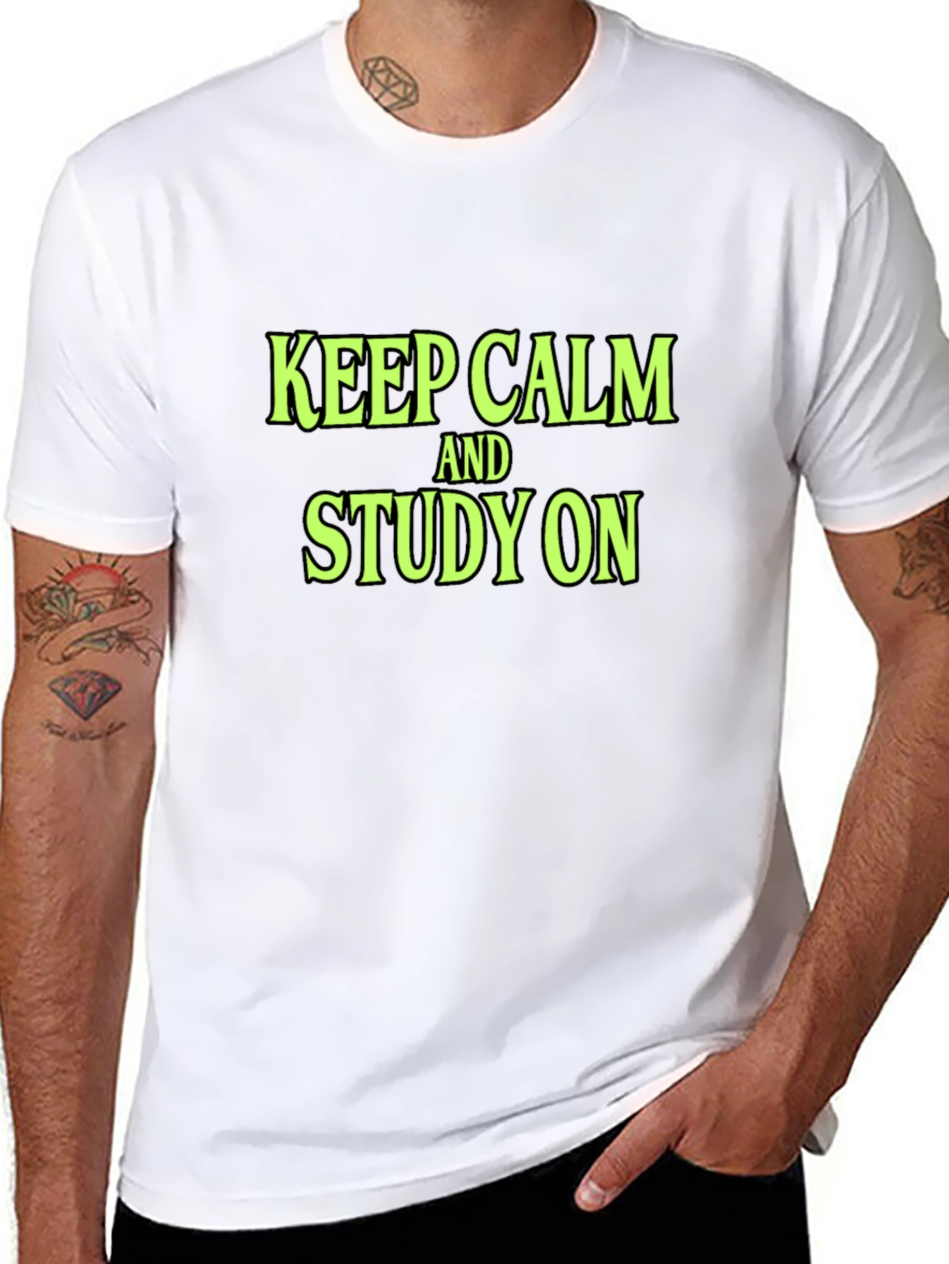 Keep Calm and Study On Black T-Shirt