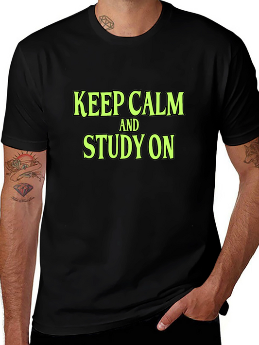 Keep Calm and Study On Black T-Shirt