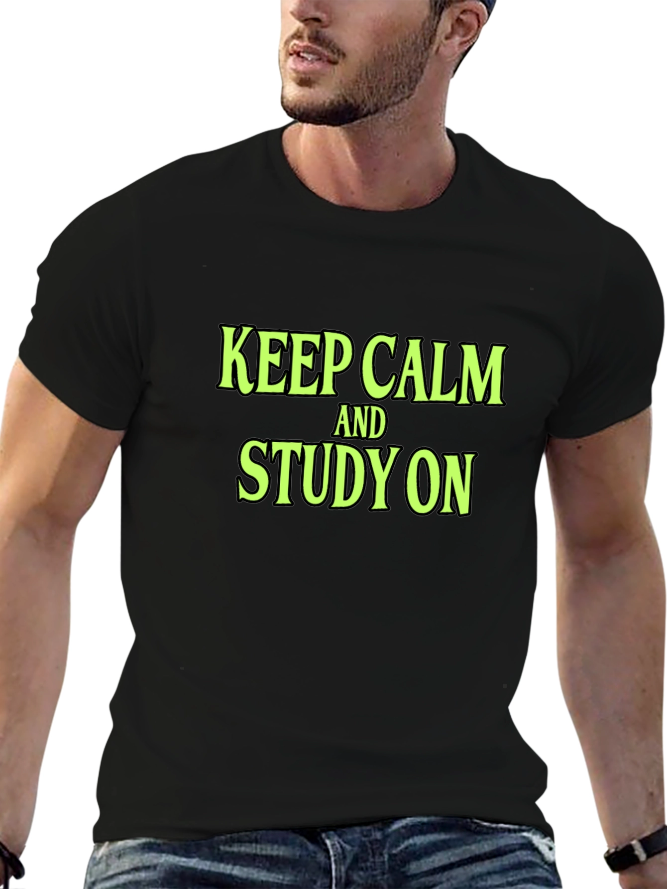 Keep Calm and Study On Black T-Shirt