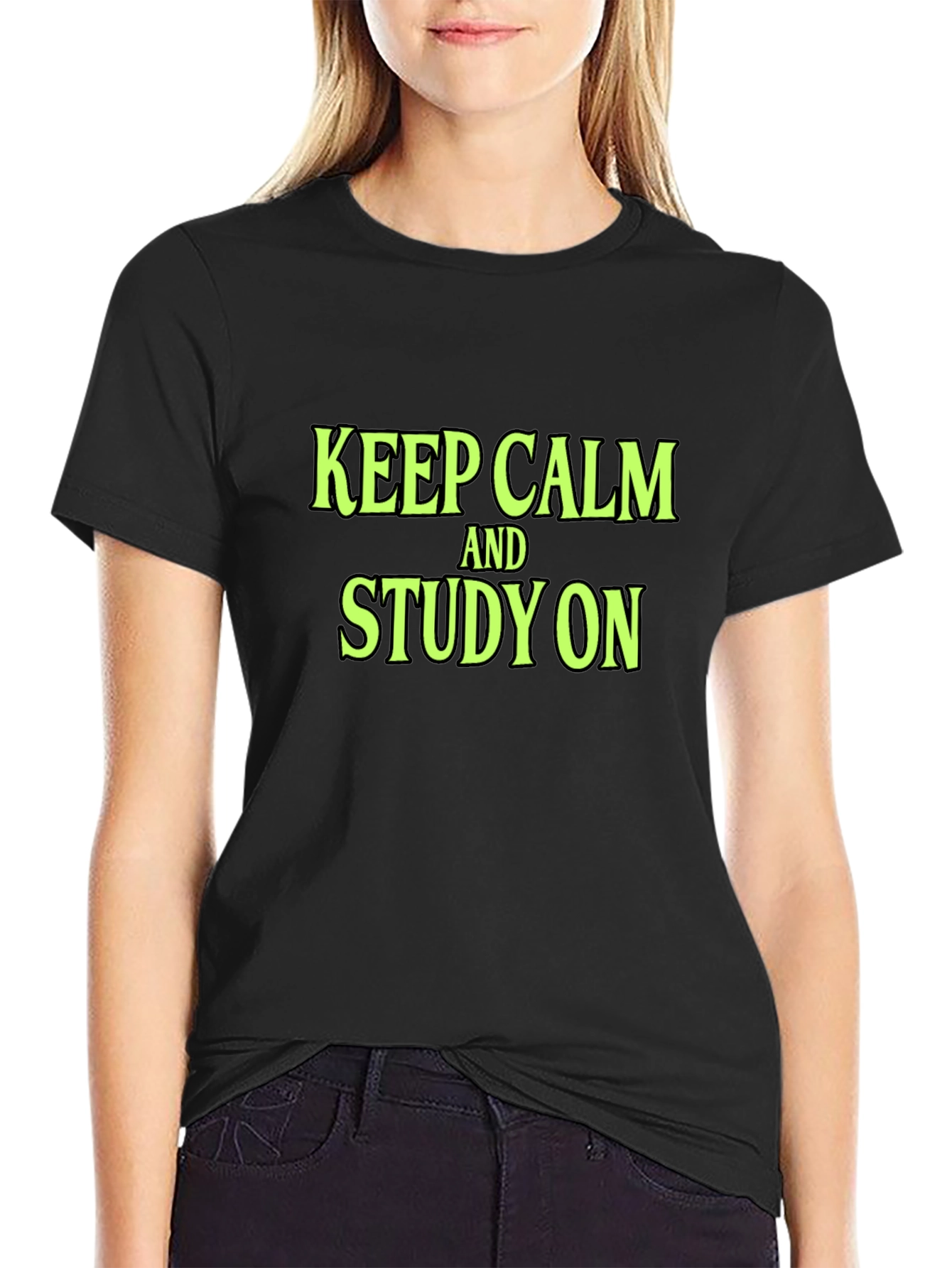 Keep Calm and Study On Black T-Shirt