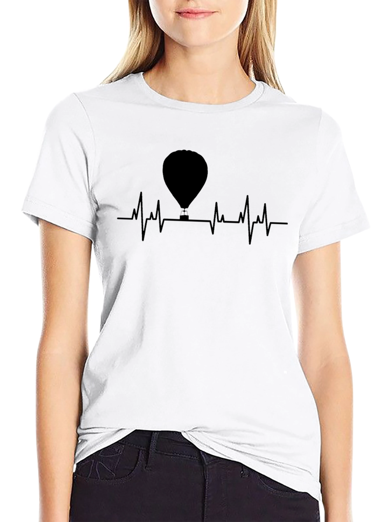 Hot Air Balloon Heartbeat Graphic Tee