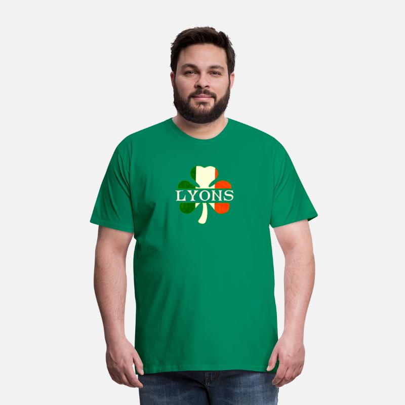 Lyons Irish Surname Ireland Flag Shamrock