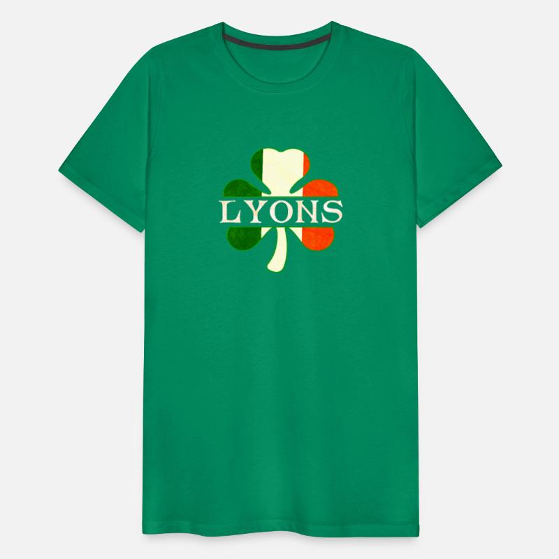 Lyons Irish Surname Ireland Flag Shamrock