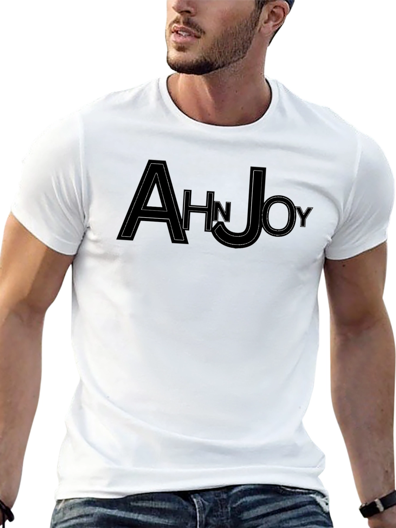 AhnJoy Black Graphic Tee
