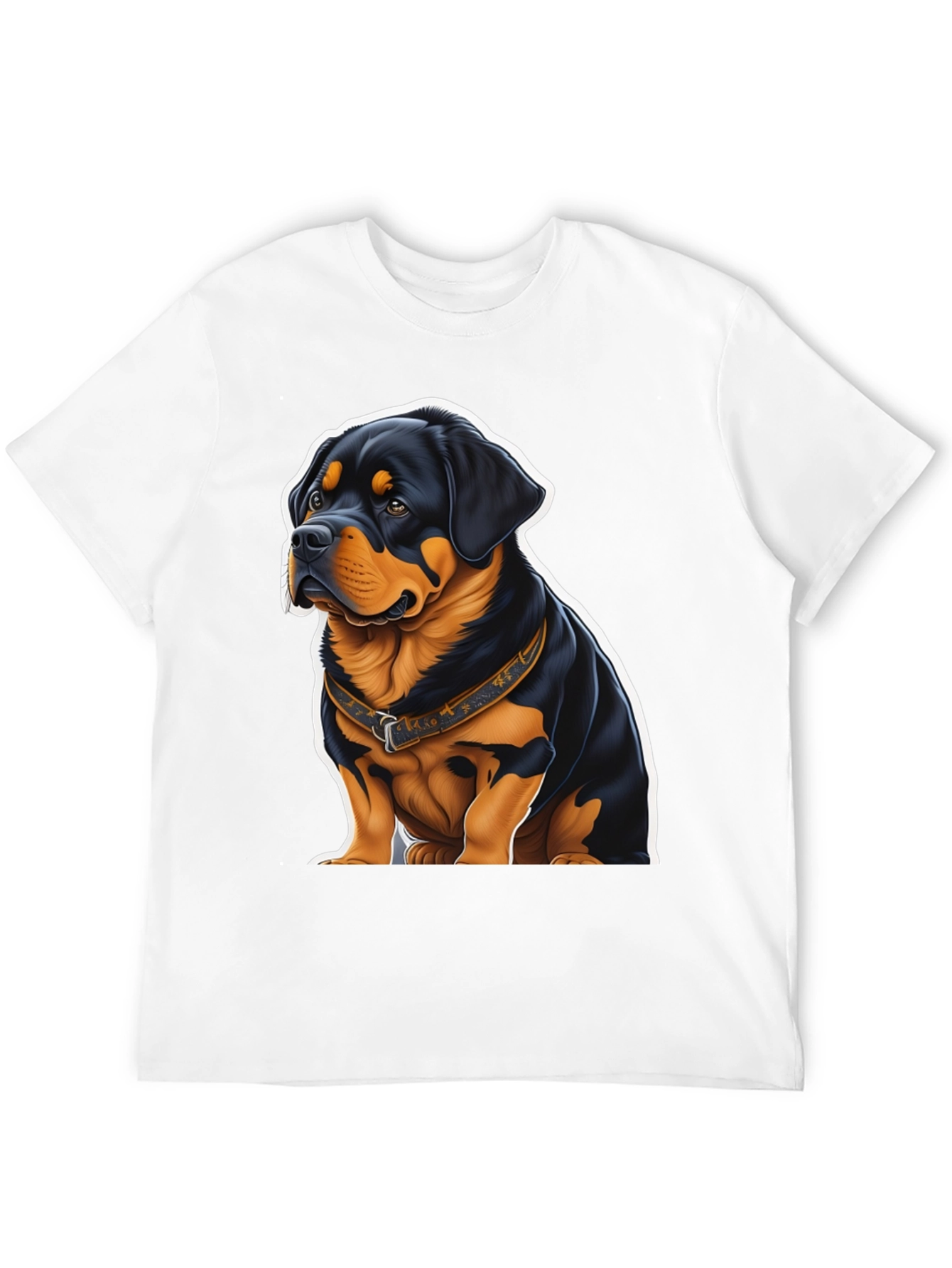 Rottweiler Dog Graphic Tee - Black Cotton Blend