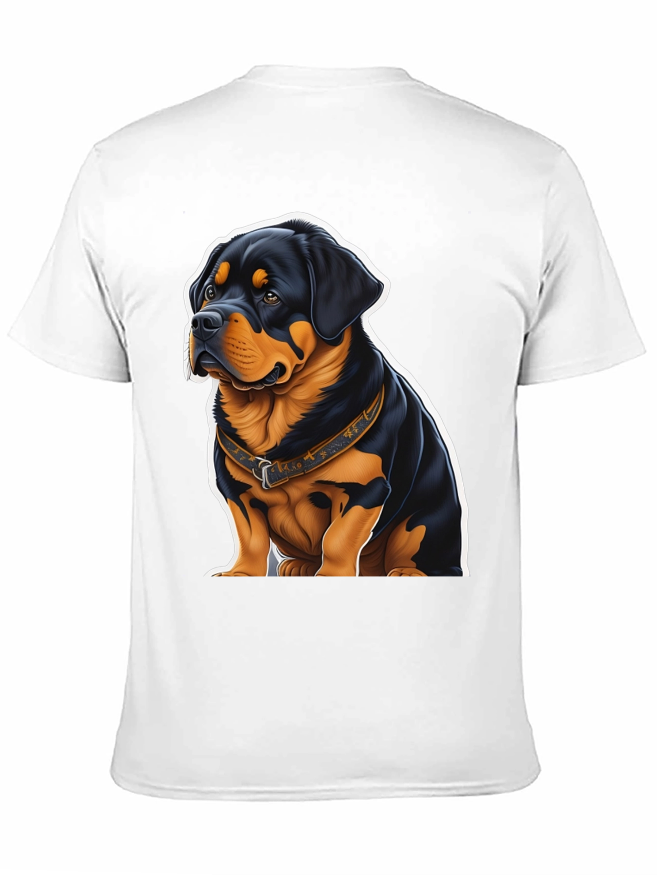 Rottweiler Dog Graphic Tee - Black Cotton Blend